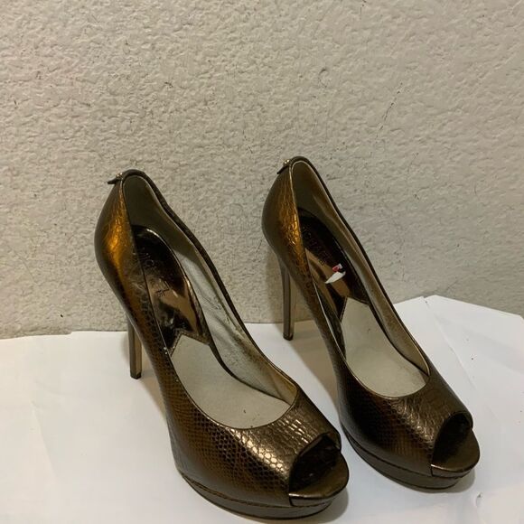 Michael Kors Peep Toe Platform Heels Pumps Shoes 10M - Picture 1 of 10